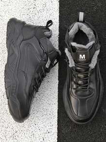 【熱門推薦】男士保暖絨毛運動休閒鞋,防水防滑,適用於戶外步行、旅行和工作,適用於冬季