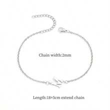 1款時尚經典不銹鋼a-z首字母手鍊,適用於女性派對