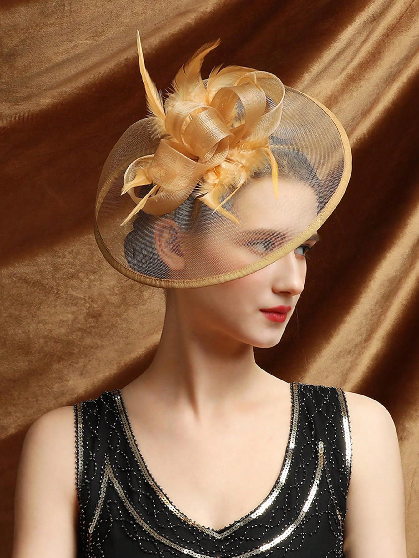Fascinators Hat Feather Headband Women'S Fascinators Tea Party Headwear