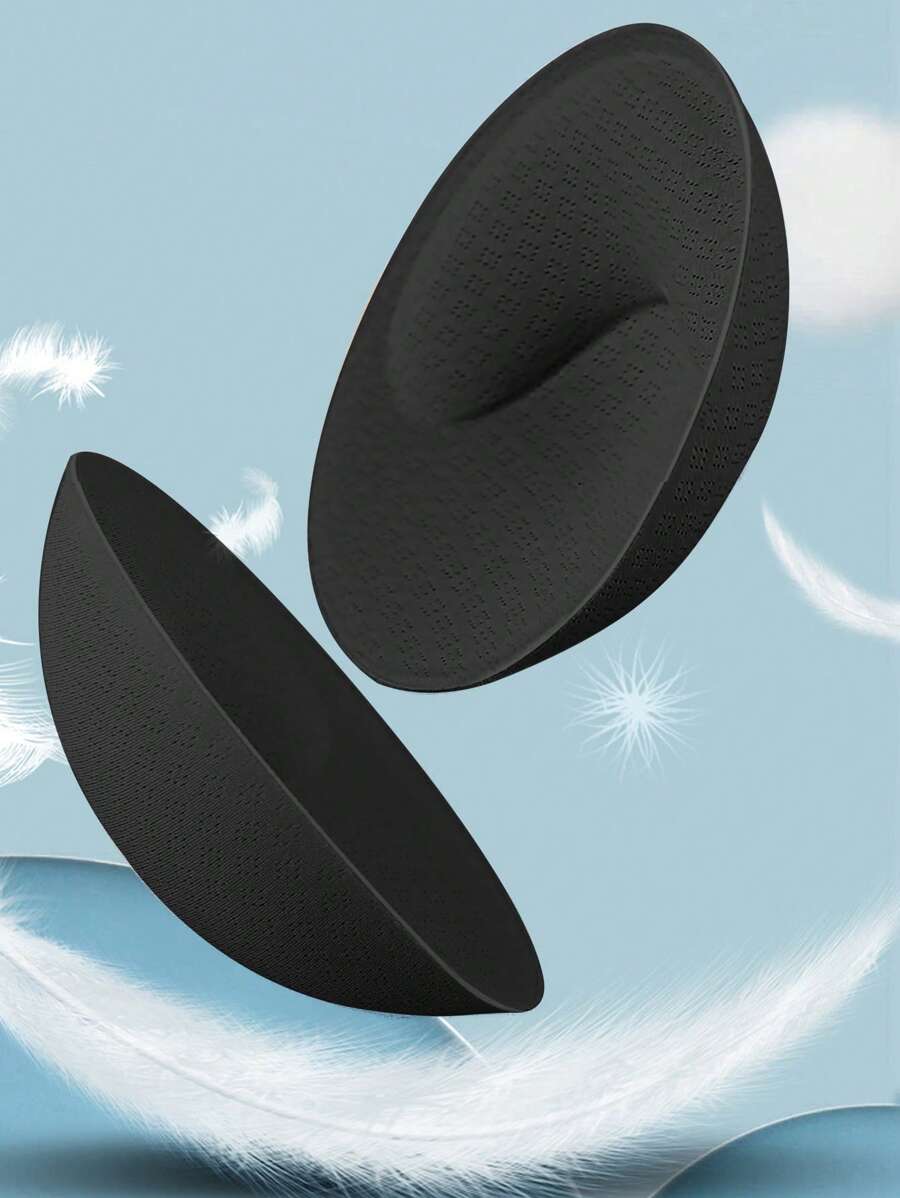 2 Piezas/set Almohadillas Para El Pecho Con Forma Redonda Y Triangular Espesadas Para Sostenes De Mujeres - Negro - Ver 1