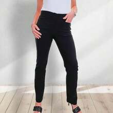 Pantalón de vestir con elástico en la cintura - Negro - Ver 1