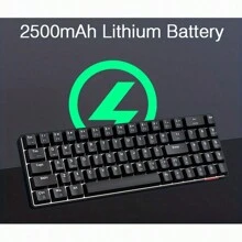 AJAZZ AK692 69鍵遊戲機械鍵盤無線三模辦公室電子競技專用打字白色（白光） - 白色 - 查看 8