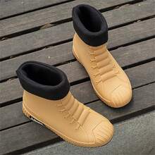Couple's Fashionable Kitchen Waterproof Rain Shoes - Yellow - View 4