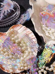 MO CARO 20入組水晶寵物貼紙,附海蜇圖案,3d激光銀色gukka貼紙,筆記本貼紙 - 彩色 - 查看 4