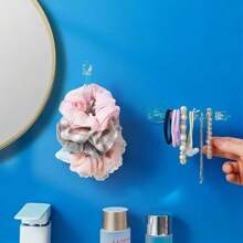 极具吸引力的水晶多功能固定挂钩，隐形粘钩，发带和领带收纳架，纸巾架，壁挂式配件收纳架，颜色随机 - 白色 - 查看 3