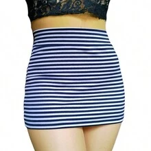 Faldita corta a rayas muy coqueta - Azul - Ver 8