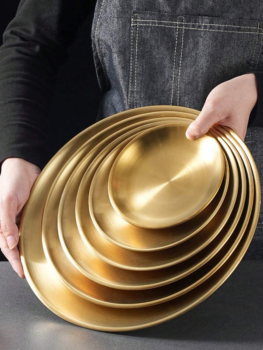 时尚简约下午茶点心托盘金色、厨房、圣诞礼物 - 金色 - 查看 1