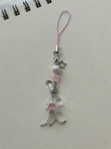 1pc Pink Jellyfish Creative Mobile Phone Strap - Pink - View 1