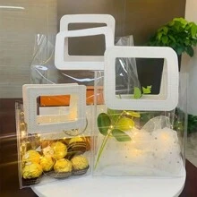 1pc Thickened Transparent Pvc Gift Bag Wedding Favor Candy Box Handbag - Multicolor - View 2