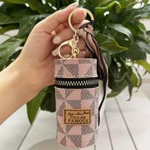 1pc Lipstick Case Keychain Mini Cylinder Coin Purse Holder Bag Accessory Lightweight Fashion Money For Anniversary For Birthday Gift For Gift White-Collar Workers For Male For Female Hot Pink Purse Keychain Wallet - Pink - View 1