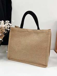 Túi Xách tay Nữ Lá thư Thực vật - Màu Khaki - Xem 4