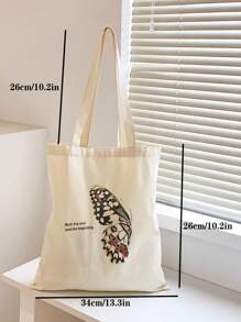 Túi Xách tay Nữ Đồ họa - Màu be - Xem 4