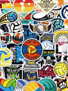 50pcs Volleyball Stickers For Diy Laptop And Phone Decoration - volleyball - View 1