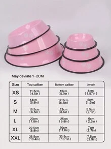 Supet 1pc Paw Print Pattern Pet Bowl For Indoor Use - Pink - View 5
