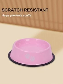 Supet 1pc Paw Print Pattern Pet Bowl For Indoor Use - Pink - View 4
