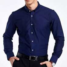 Men Shirts - 藏蓝色 - 查看 1