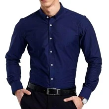 Men Shirts - 藏蓝色 - 查看 2