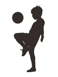 Boy Playing Soccer Wall Sticker Home Room Decor Decal - Black - View 4
