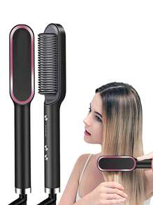 Ionic Hair Straightener Comb, Heat Up Quickly, Dual-purpose Hair Curler And Straightener Without Damaging Hair