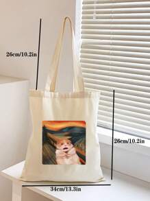 1pc Cat Printed Women's Tote Bag
