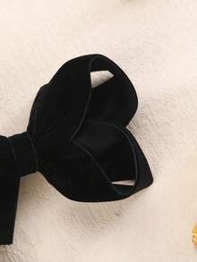 1 件/包 黑色天鵝絨蝴蝶兒童髮夾,秋冬 - 黑色 - 查看 3