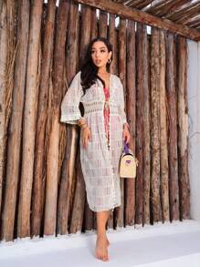 Women Cover Ups - 米色 - 查看 3