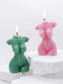 1入組女士形香氛蠟燭盒裝，適合房間、桌面裝飾或作為送給朋友禮物 - 粉色 - 查看 3