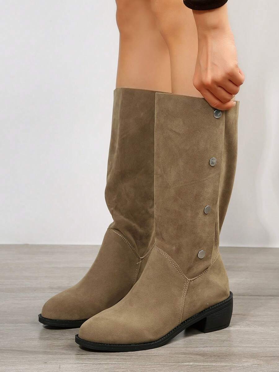Botas de moda para mujeres - Marrón - Ver 1