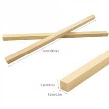 15pcs/pack 0.5*0.5inch Pine Wood Sticks Square Dowel Rods For Diy Handcraft Model Material - Natural color of logs - View 2