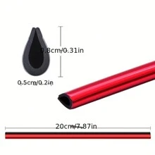 10pcs 20cm U-shape Car Air Vent Decorative Strip & Car Door Edge Protector - Silver - View 2