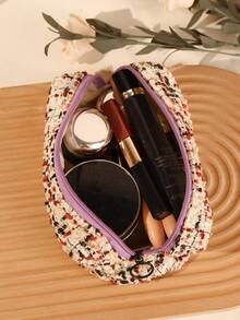 Neceser Trenzado Rojo Para Mujer Con Estampado De Flores - Morado - Ver 2