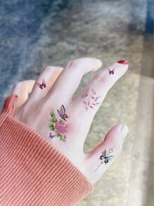 （30 件/套）蝴蝶临时纹身，防水、持久逼真、多色，适用于男女，节日/Y2k 主题化妆和派对装饰 - 彩色 - 查看 3