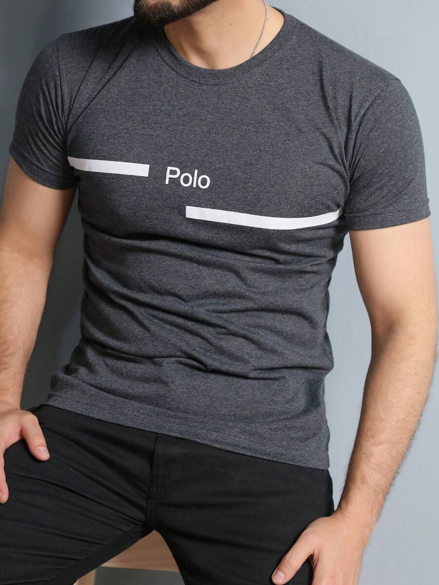 Men T-Shirts - 深灰色 - 查看 1