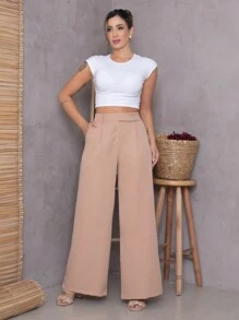 Women Pants - 駝色 - 查看 2