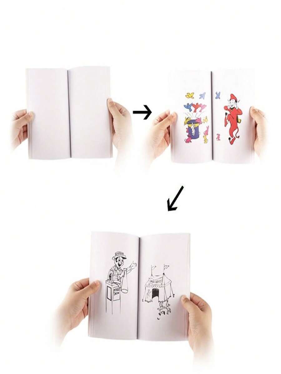 1pc Cartoon Magic Coloring Book (small Green) Without Words - Changing Animation Book Magic Trick Toy For Party Celebration Gift - Green - View 1