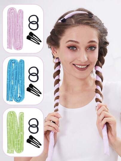 1pc Heatless Hair Curler, Satin-Like & Sponge Material 160cm, Densely Crimped Wave, Non-Damaging, Minimalist Design For Sports, Sleep, Slouchy Curling, Suitable For Home, Sports, Hair Rollers, Heatless Curls, Hair Curler, Hair Products And Accessories For Barber Salon Beauty Back To School, Hair Curlers, Curly Hair Products, Hair Curler, Rollers Hair Curl,Curly Hair,Hair Rollers,Hair Curler,Heatless Curl,Heatless Curls,Hair Curlers,Rollers,Hair Curl,Rollers For Hair,Curly Hair Tools,Hair Rollers,Hair Roller,Curls Diffuser,Hair,Travel,Hair Products,Hair Tools,Hair Stuff,Barber,Barber Accessories,Barbershop,Hairdressing Equipment