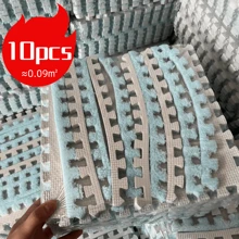 10pcs Grey Foam Interlocking Floor Mats For Bedroom, Room, Full Coverage, Bedside, Washable And Cuttable, Floor Mat - Grey - View 6