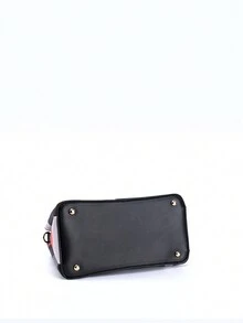 1pc Color Block PU Material Zipper Handbag With Pendant For Women, Suitable For Daily Use - Multicolor - View 4