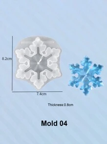 1入組自製水晶環氧樹脂模具,用於製作雪花吊飾和項鍊裝飾,高鏡面硅膠模具適用於女性日常佩戴 - 無色 - 查看 7