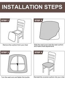 1PC Waterproof Chair Seat Slipcovers Dining Room Chair Covers Flower Pattern Stretch Seat Cover For Dinning Room Chair Protector Slipcovers For Kitchen, Hotel Banquet House Home Decor-Dark Gray - Dark Grey - View 6