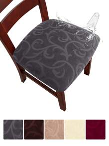 1PC Waterproof Chair Seat Slipcovers Dining Room Chair Covers Flower Pattern Stretch Seat Cover For Dinning Room Chair Protector Slipcovers For Kitchen, Hotel Banquet House Home Decor-Dark Gray - Dark Grey - View 1