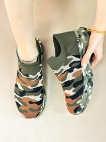 Unisex Camouflage Shoes For Couples, Athletic Running Shoes For Training, Anti-slippery & Wear-resistant Safety Shoes For Construction Site Workers
