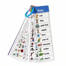 40主題寫作中心學習視詞清單閃卡，兒童識字學習閱讀閃卡玩具，適用於幼稚園、家庭學校用品，學生文具、學校用品 - 均碼 - 查看 8