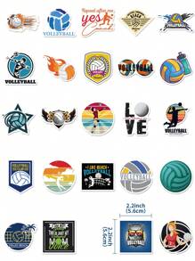 50pcs Volleyball Stickers For Diy Laptop And Phone Decoration - volleyball - View 3