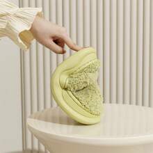 Plush Women's Home Warm Slippers - Green - View 4