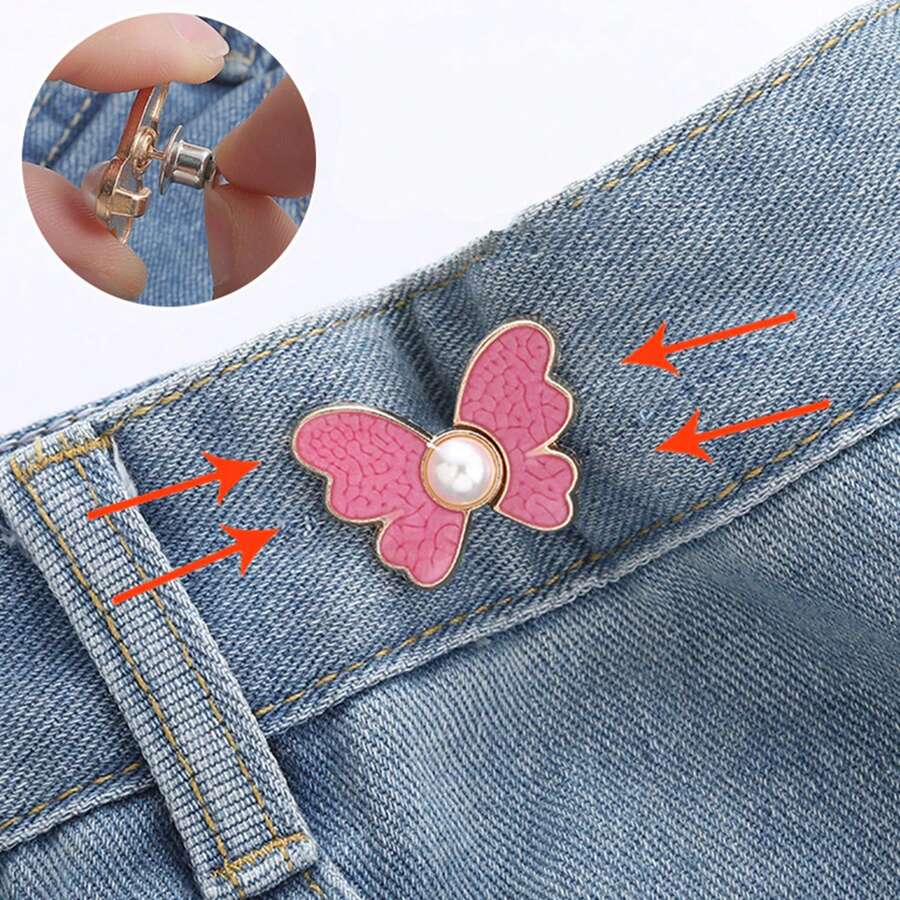 2pcs Butterfly-shaped Waist Cinch Clip - Pink - View 1