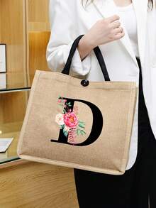 Túi Xách tay Nữ Lá thư Thực vật - Màu Khaki - Xem 2