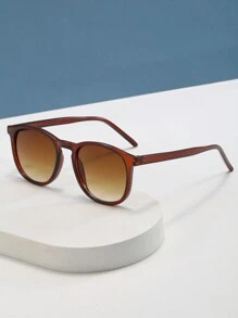1pc Unisex Stylish & Simple Uv Protection Sunglasses Suitable For Daily Wear - Brown - View 1