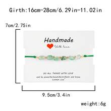 Handmade Asymmetric Green Stone Beaded Braided Bracelet - Green - View 4