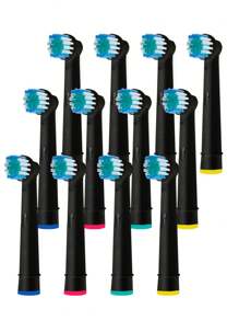 12 cabezales de cepillo de precisión, limpieza profunda y precisa, compatibles con Pro1000/1500/100/500/Vitality/Genius X/7000/7500/8000/9600, etc. - Negro - Ver 1